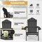 Costway Patio HIPS Adirondack Chair with Cup Holder Weather Resistant Outdoor 380 LBS Black/Teak/Green/Navy/Red/Gray/White/Yellow